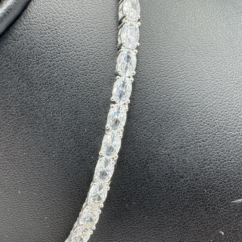 28ct Oval Tennis Necklace - Picture 8 of 15